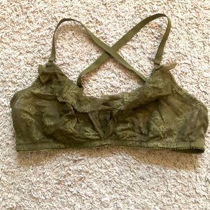 Savage X Fenty Chantilly lace 2x bralette and 3x frilly side thong